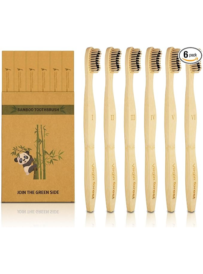 Brosse à dents en bambou, naturel et écologique, charbon biodégradable Maison zéro déchet