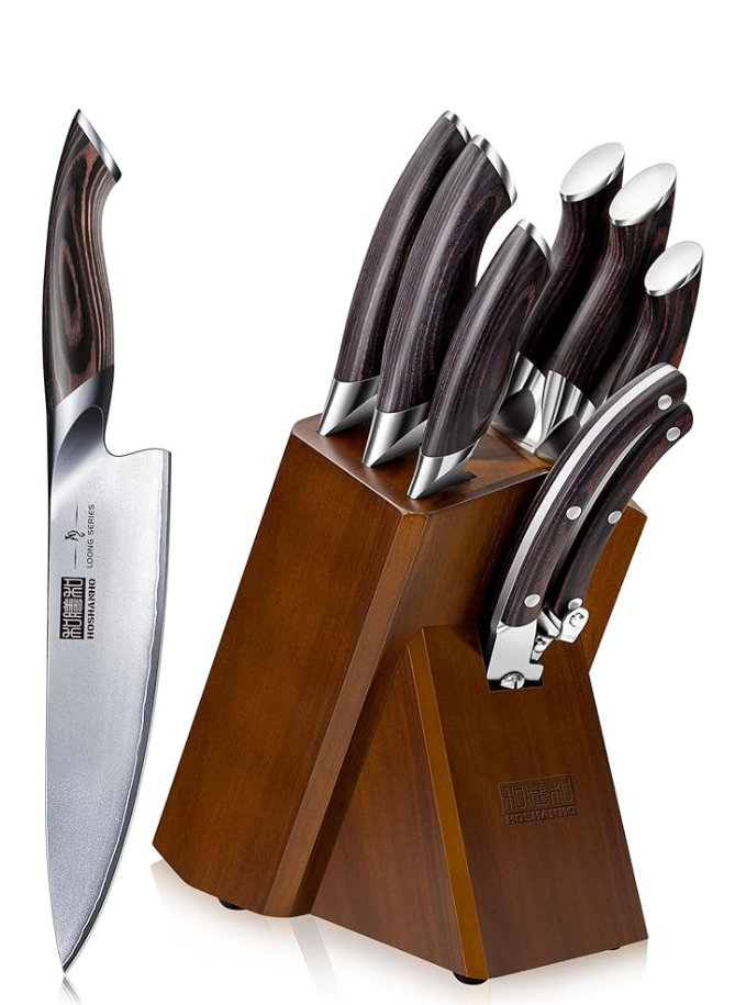 Couteau Cuisine 8 Pièces, Couteaux de Cuisine Japonais - Maison zéro déchet