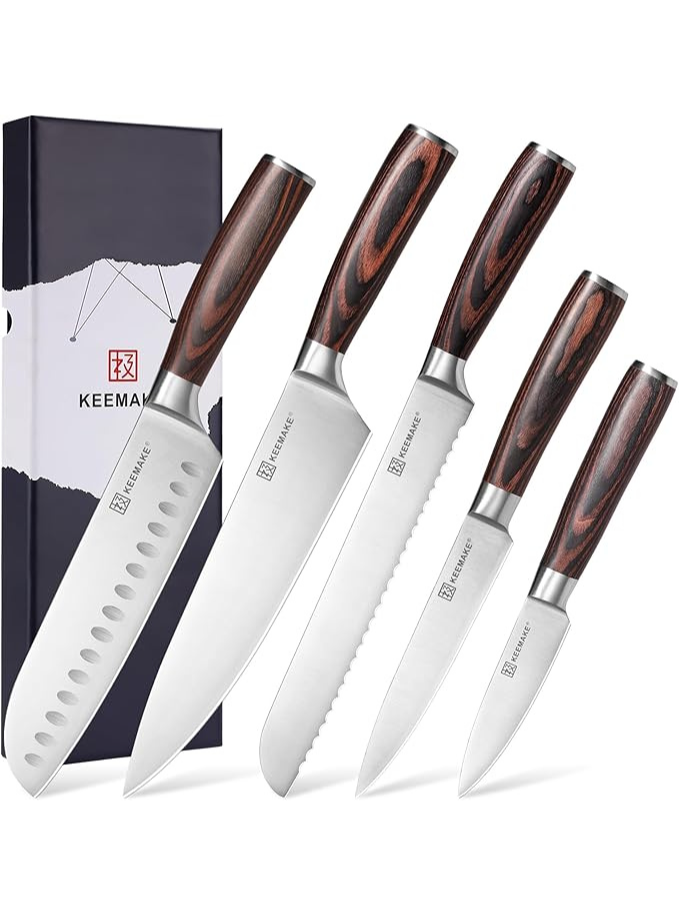 Couteaux de Cuisine Professionnel, Couteau Cuisine Office Santoku Japonais - Maison zéro déchet