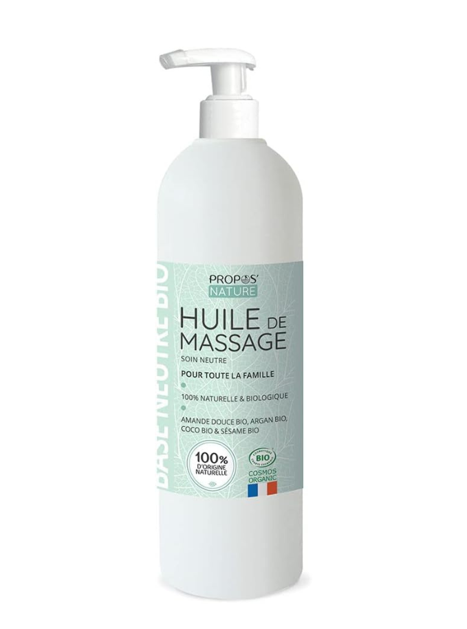 Huile de massage neutre Bio - 4 huiles végétales Bio - Amande douce Maison zéro déchet