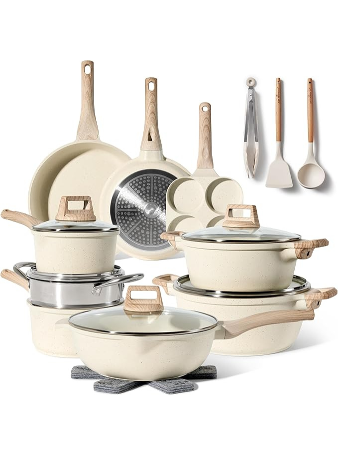 JUST PERFECTO Batterie de cuisine induction Set de casseroles avec couvercle Maison zéro déchet