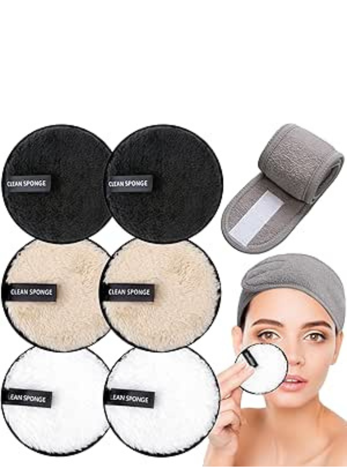 KEYRI 7 PCS Disques Coton Démaquillant Lavable Serviettes Maison zéro déchet