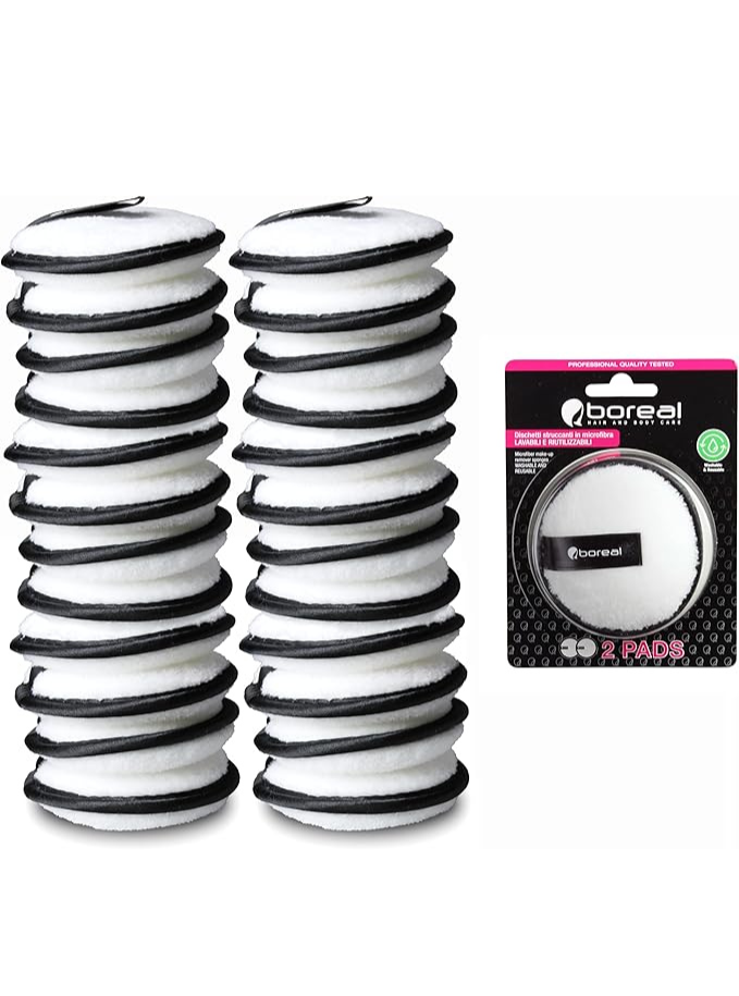 Lot de 24 tampons démaquillants lavables en microfibre Maison zéro déchet