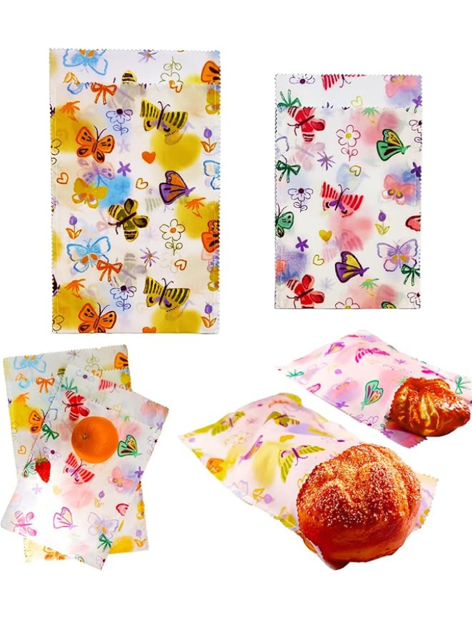 Lot de 2Réutilisables de Cire D'abeille Sac D'emballage - Maison zéro déchet