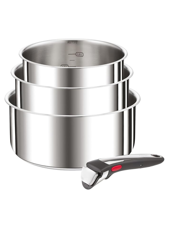 Tefal Ingenio Lot de 4 pièces, Casseroles 161820 cm + 1 poignée amovible