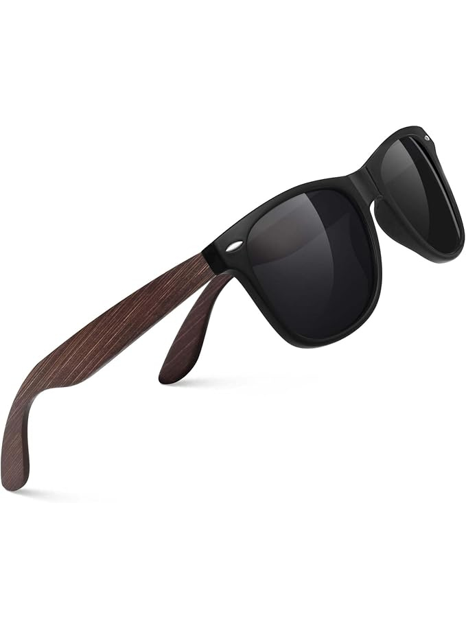 CGID Lunettes de Soleil en Bois Polarisées Homme Femme Maison zéro déchet