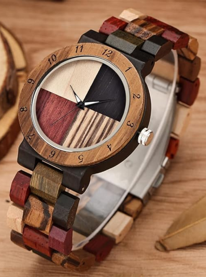 Montre en Bois pour Femme analogique en Bois Maison zéro déchet