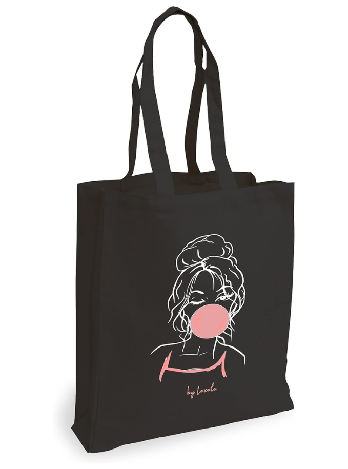 Tote Bag Noir - Sac Cabas en Toile Noir Femme- Tote Bag Coton 100% Maison zéro déchet