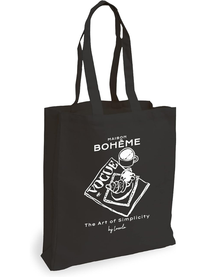 Tote Bag Noir en Toile Noir bohème Tote Bag Coton 100% Maison zéro déchet