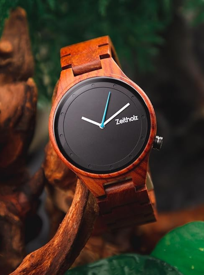 Zeitholz Montre en Bois pour Homme, Montre analogique Maison zéro déchet