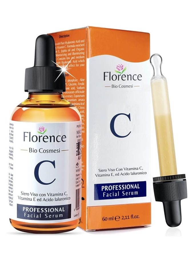 Sérum Visage à la Vitamine C, Acide Hyaluronique Pur, Vit. E, B5